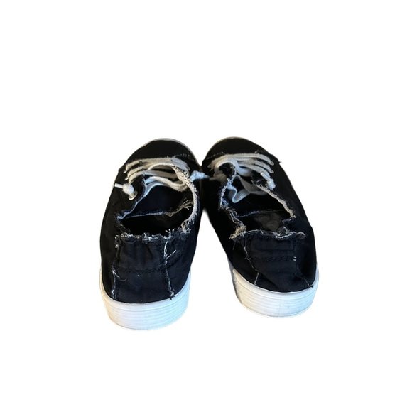 Madden Girl Black Distressed Tennis Shoes Marisa Style Size 8 - Picture 5 of 10